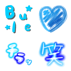 [LINE絵文字] BLUE♡ガーリーの画像