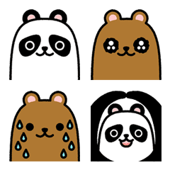 [LINE絵文字] ☆パンダとヒグマの絵文字☆の画像