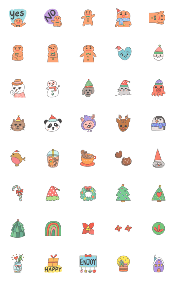 [LINE絵文字]Mr. Gingerbread ＆ Friendsの画像一覧