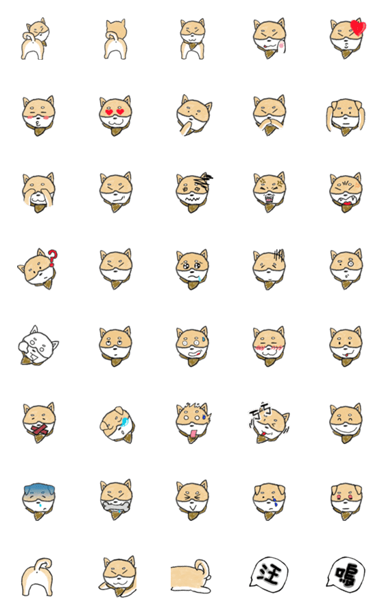 [LINE絵文字]Shiba - Hangi (Hand Painted)の画像一覧