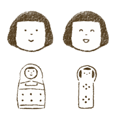 [LINE絵文字] おかっぱな子の画像