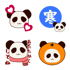 ぱんだと寒い冬を乗り越える絵文字の絵文字メイン画像