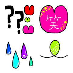 [LINE絵文字] ぽぽぽの手書き日常カラフル絵文字2の画像