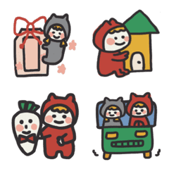 [LINE絵文字] Big Wolf and Little Red Riding Hood 3の画像