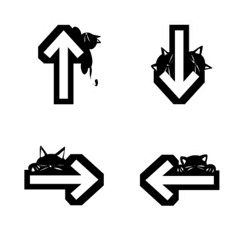 [LINE絵文字] White meow black meow alphabet symbolの画像