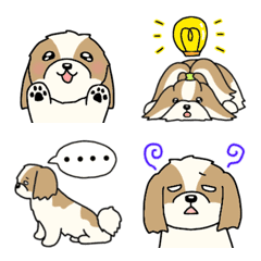 [LINE絵文字] 犬種別毎日可愛いシーズー犬絵文字の画像