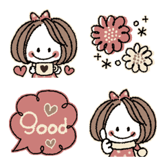 [LINE絵文字] ♢ボブGIRL♢毎日♡絵文字の画像