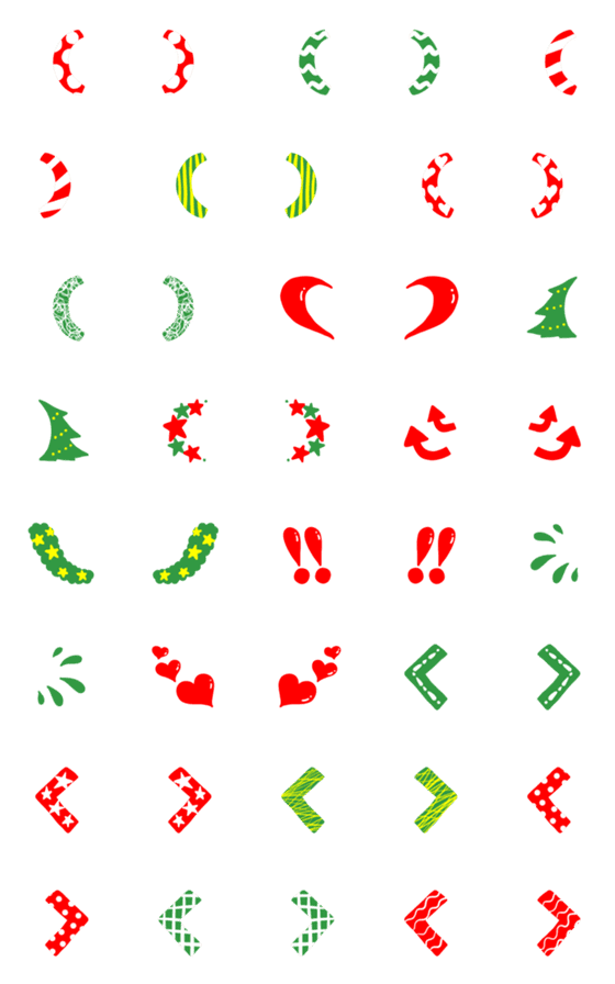 [LINE絵文字]♪クリスマスカラーのフレームセット♪の画像一覧