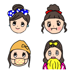 [LINE絵文字] ○おしゃれ○りぼん大好き女子の画像