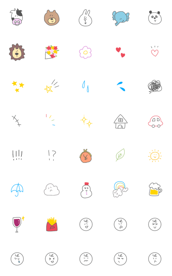 [LINE絵文字]nnnk simple emoji 2の画像一覧