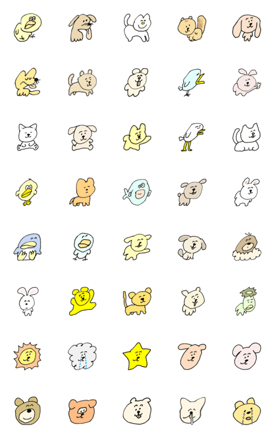 [LINE絵文字]ゆるい生き物 37の画像一覧