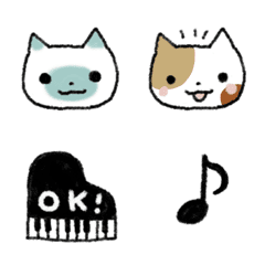 [LINE絵文字] ねこたちとおんぷの画像