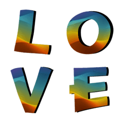 [LINE絵文字] Rainbow Wave Font Emojiの画像