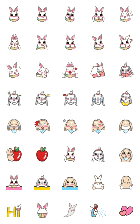 [LINE絵文字]Bunny Queen Whiteの画像一覧
