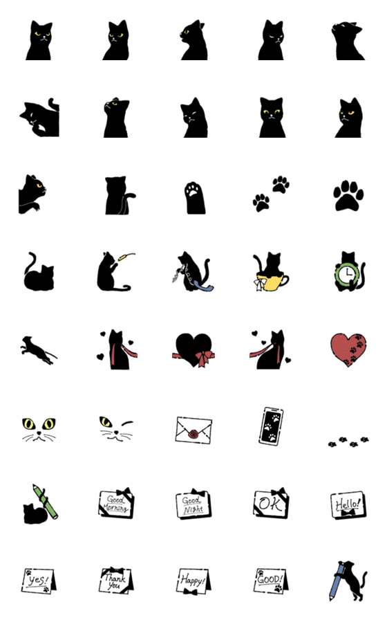 [LINE絵文字]Loose Black Cat ‐vol.2‐の画像一覧