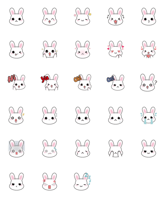 [LINE絵文字]MiaenRabbitの画像一覧