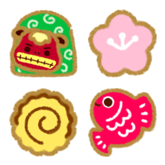 [LINE絵文字] アイラブ cookies お正月ver. 絵文字の画像