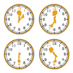 [LINE絵文字] かわいいシルエット時計〜待ち合わせに便利の画像