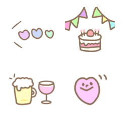 [LINE絵文字] ガーリー＆ポップなかわいい絵文字の画像