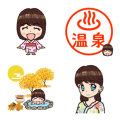 温泉女子の絵文字メイン画像