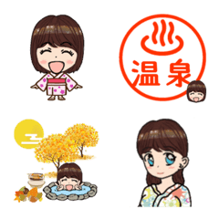 [LINE絵文字] 温泉女子の画像