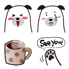 [LINE絵文字] 楽しそうなわんこ絵文字の画像