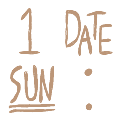 ぽぽぽの手書きブラウンDay ＆ timeの絵文字メイン画像