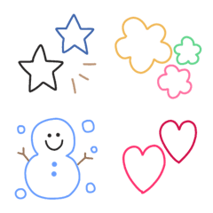 [LINE絵文字] 線画絵文字⁂シンプルの画像