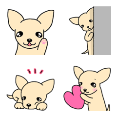 [LINE絵文字] 犬種別毎日使えるかわいいチワワ絵文字の画像