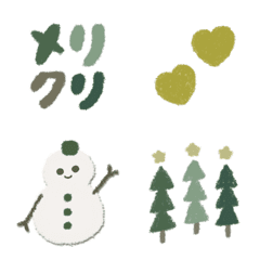 [LINE絵文字] くすみカラーのgreenクリスマスの画像