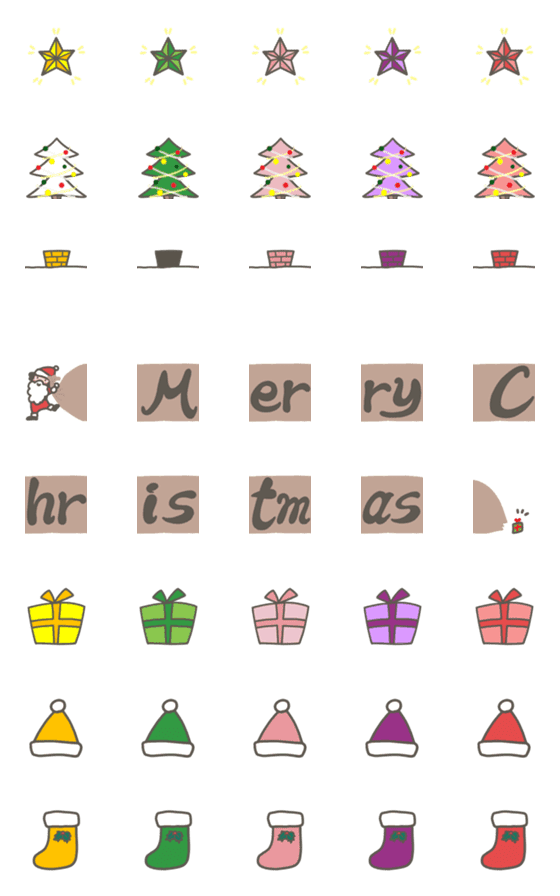 [LINE絵文字]カラフル☆Christmas！！【絵文字】の画像一覧