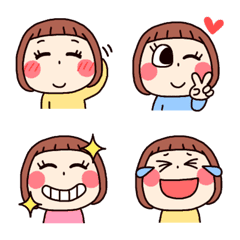 ボブヘアの女の子。の絵文字メイン画像