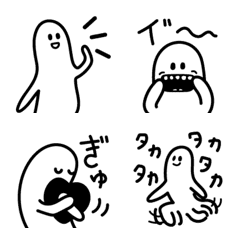 [LINE絵文字] 白い感情豊かな生きものの絵文字の画像