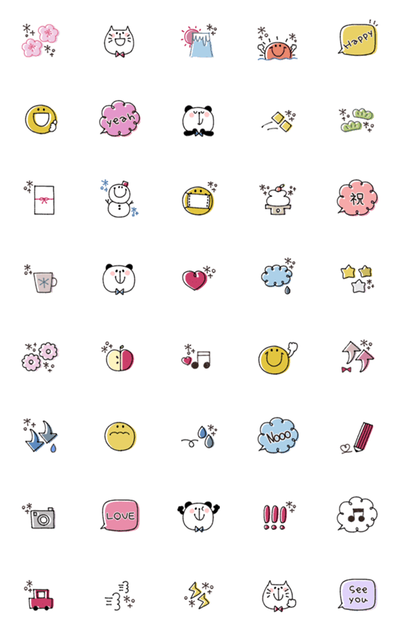 Line絵文字 大人可愛い絵文字 21 40種類 250円
