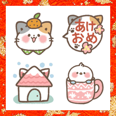 年末年始★ぷにゃんこの冬の絵文字メイン画像