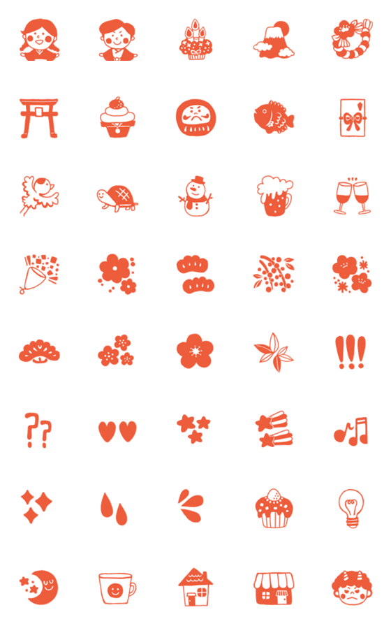 [LINE絵文字]○シンプルな冬絵文字○の画像一覧