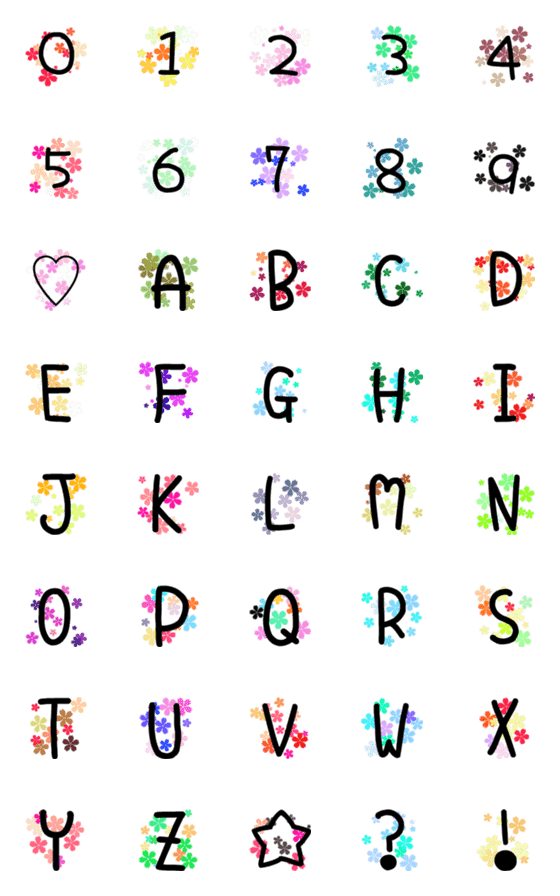 Line絵文字 大人可愛い 数字とアルファベット 40種類 1円 Line絵文字 大人可愛い 数字とアルファベット 40種類 1円