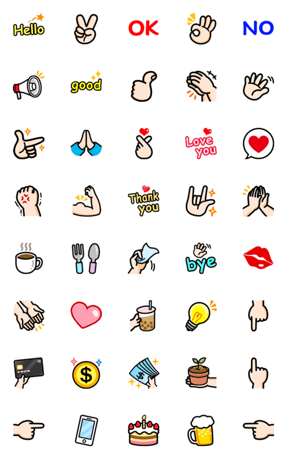 [LINE絵文字]Practical gesture emojiの画像一覧
