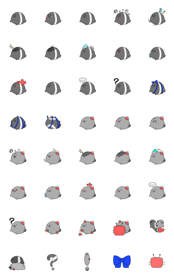 [LINE絵文字]クラカケカニクイアザラシ絵文字の画像一覧