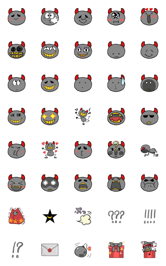 [LINE絵文字]可愛い悪魔くん03の画像一覧