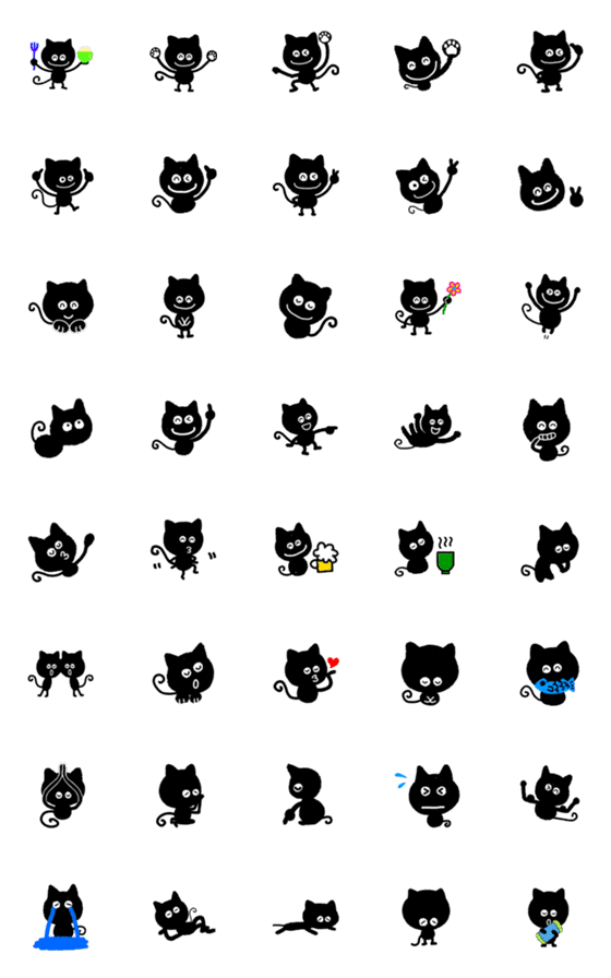 [LINE絵文字]黒猫。の画像一覧