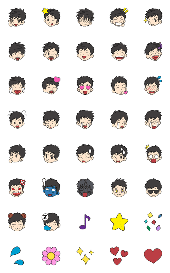 [LINE絵文字]Male emoji charactersの画像一覧