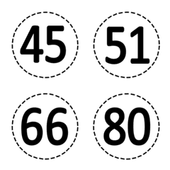 丸い点線の数字(41_80)の絵文字メイン画像