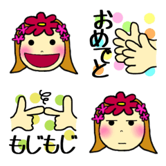 [LINE絵文字] 妖精お花ちゃんの使いやすいハンドサインの画像