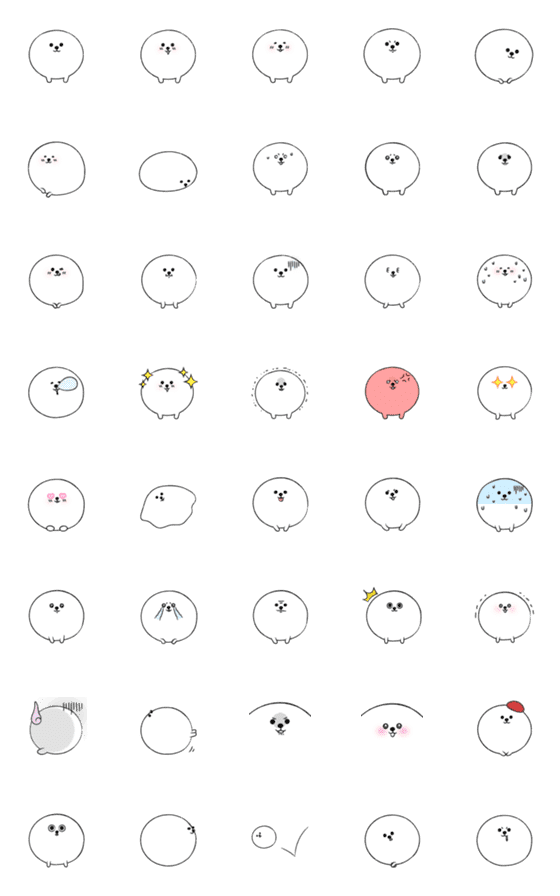 [LINE絵文字]Round dog BonBonの画像一覧