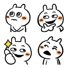[LINE絵文字] まるっこいうさぎの絵文字の画像