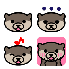 [LINE絵文字] POPで使いやすい カワウソ 絵文字の画像