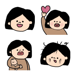 [LINE絵文字] ボブヘア女子の画像