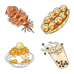 [LINE絵文字] 台湾夜市美味しい食べ物.1の画像