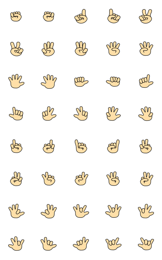 [LINE絵文字]Number of fingers 01の画像一覧